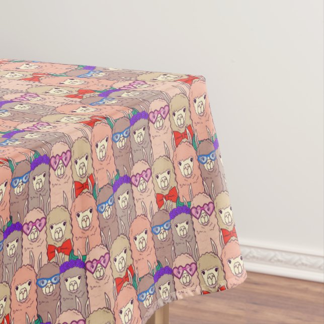 Toalha De Mesa Teste padrão vestido na moda do lama (Posição Original)