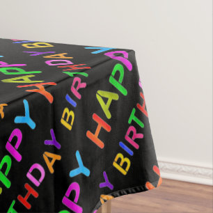 Toalha De Mesa texto de aniversário feliz