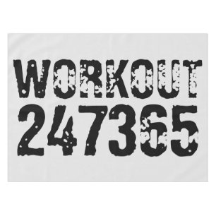 Toalha De Mesa Texto vestido e arranhado Workout 247365 preto