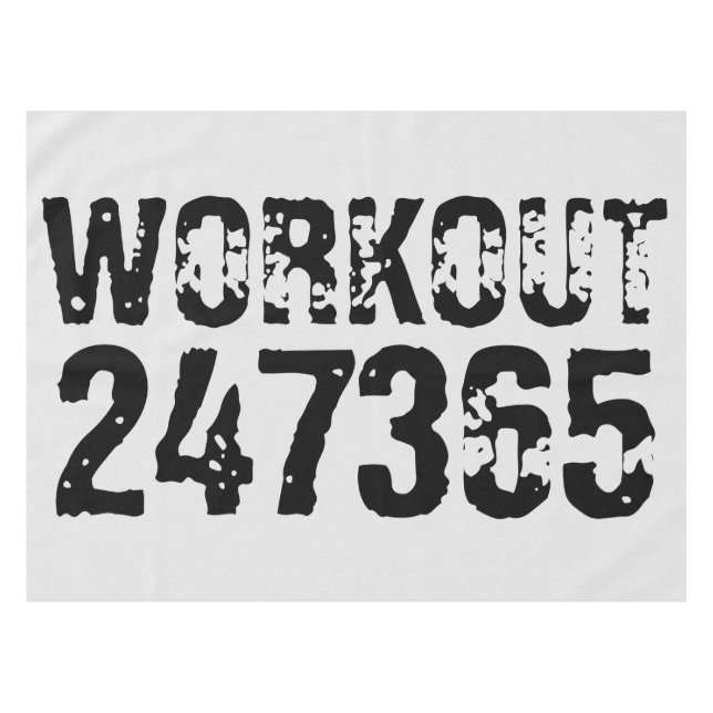Toalha De Mesa Texto vestido e arranhado Workout 247365 preto (Frente (Horizontal))