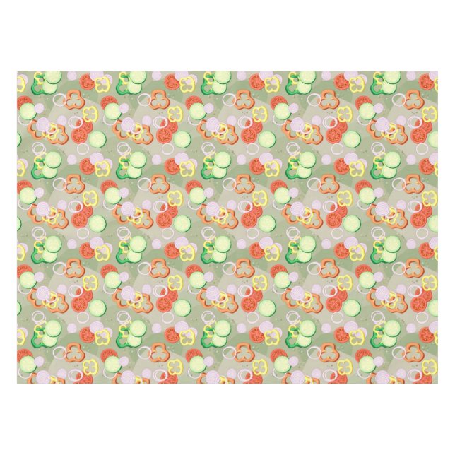 Toalha De Mesa Textura com fatias de vegetais (Frente (Horizontal))
