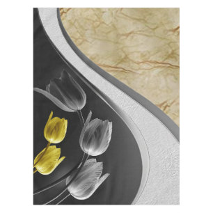 Toalha De Mesa textura das flores das cinzas e das tulipas amarel
