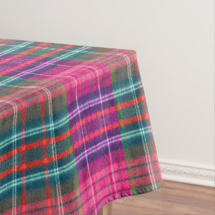 Toalha De Mesa Textura de Algodão Vintage   Xadrez Búfalo Rosa