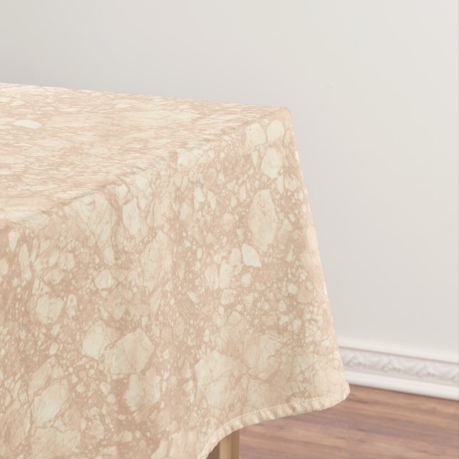 Toalha De Mesa Textura de Creme de Beige Leve Marble Terrazzo (Posição Original)