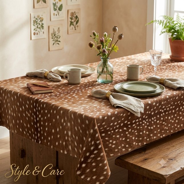 Toalha De Mesa Textura Moderna de Pele de Veado com Estilo (Modern Deer Skin Texture Stylish Tablecloth)