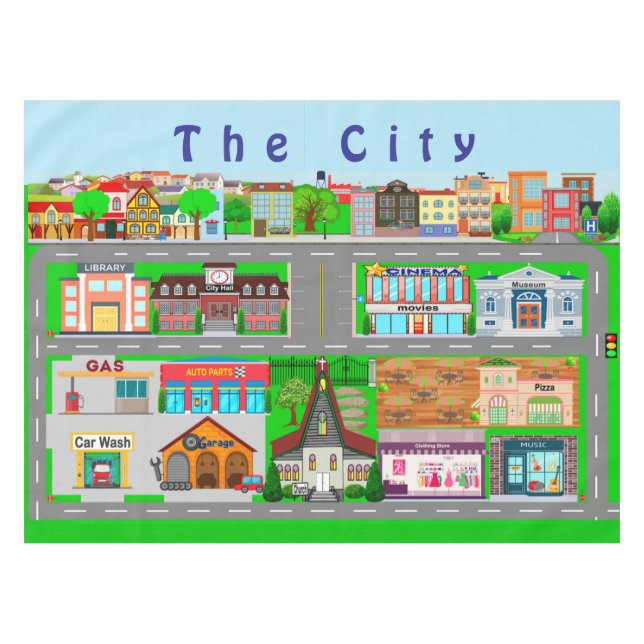 Toalha De Mesa The City  (Frente (Horizontal))