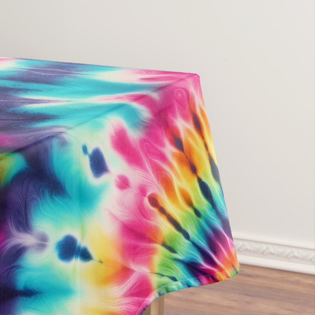 Toalha de Mesa Tie Dye Psicodélico | Toalha de Mes (Posição Original)