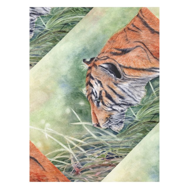 Toalha De Mesa Tiger caminhando pela selva (Frente)