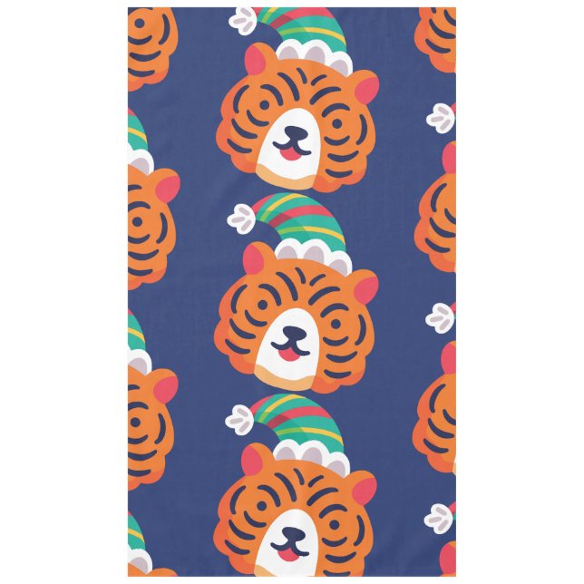 Toalha De Mesa tigre de natal feio santa claus (Frente)