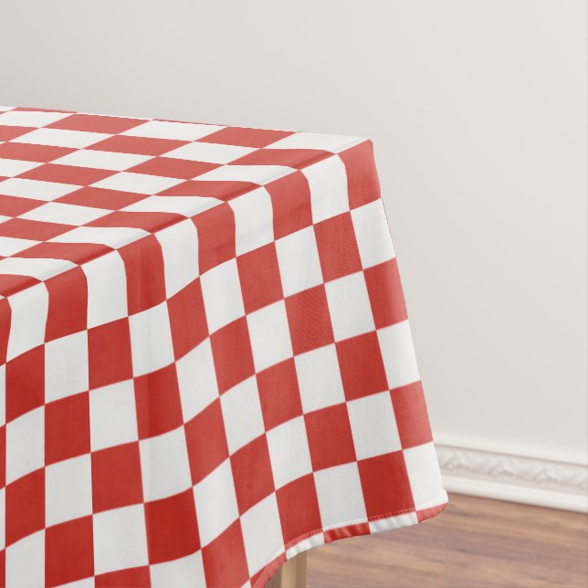Toalha De Mesa Timeless Charm Red & White Checkered Cheerful BBQ (Posição Original)