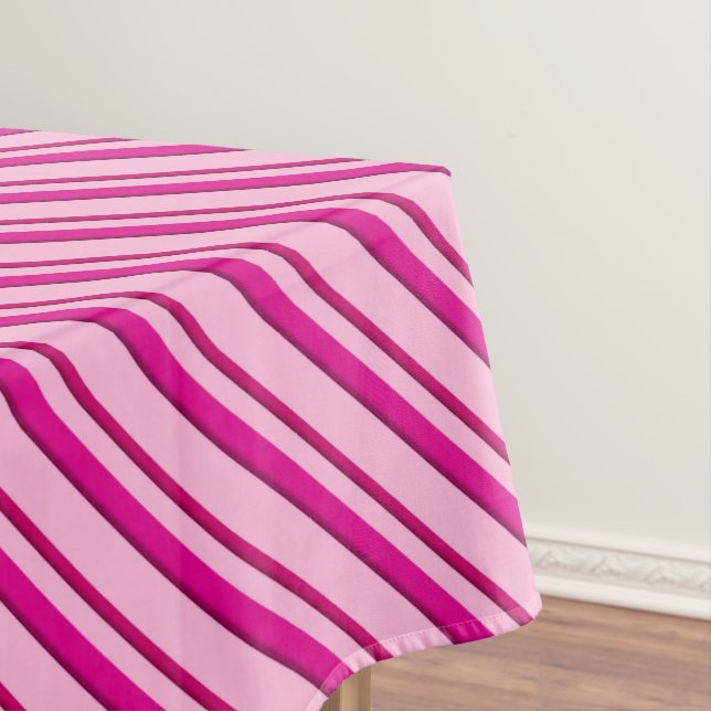 Toalha De Mesa Tiras de canas doces em rosa-menta (Posição Original)