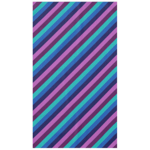 Toalha De Mesa Tiras de Teal Roxo Azul Grande Tablete