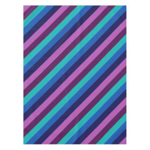Toalha De Mesa Tiras de Teto Roxo Azul Pequenas