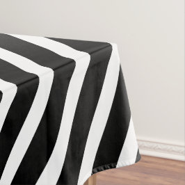 Toalha De Mesa Tiras Modernas | Preto Elegante E Branco Estimulad