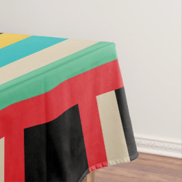 Toalha De Mesa Tiras Verticais Horizontais Multicolores