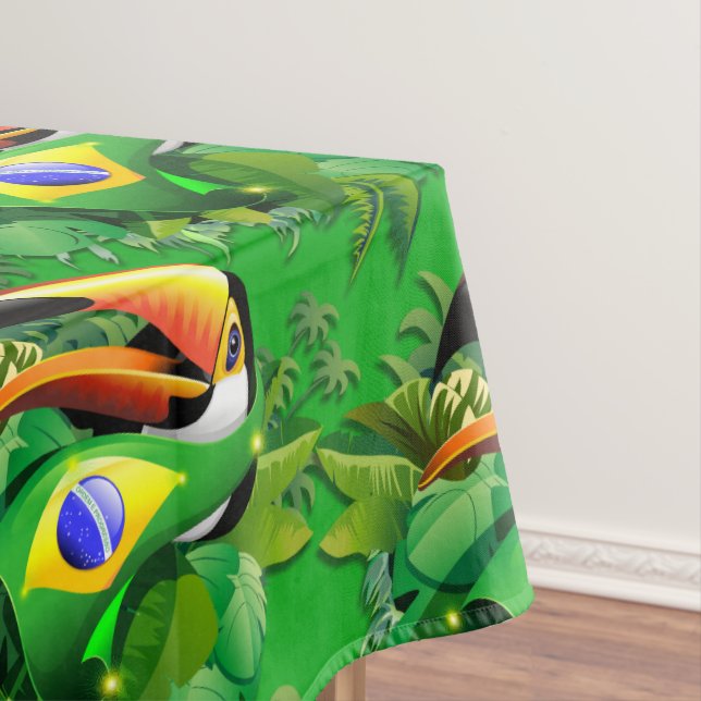 Toalha De Mesa Toco Toucan com bandeira do Brasil (Posição Original)