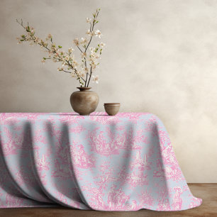 Toalha De Mesa Tóile de jouy azul-rosa Elegante