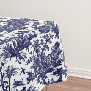 Toalha De Mesa Toile de Jouy Quatro Partes do padrão azul mundial