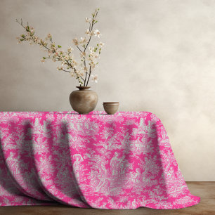 Toalha De Mesa Tóile de jouy, rosa-quente, elegante, impressa