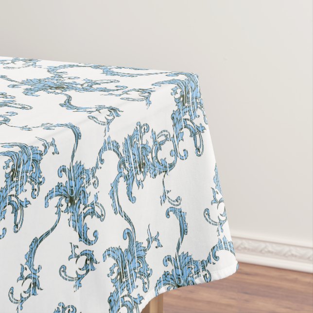 Toalha De Mesa Toile de Joy. Floral. Azul. (Posição Original)