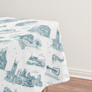 Toalha De Mesa Toile de Nashville Crepúsculo em Branco