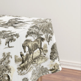 Toalha De Mesa Toile Elegante Beige Rustic Horses