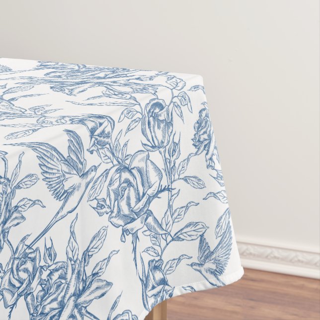 Toalha De Mesa Toile Francesa Azul (Posição Original)