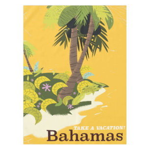 Toalha De Mesa Tome uma poster de viagens vintage das Bahamas de 