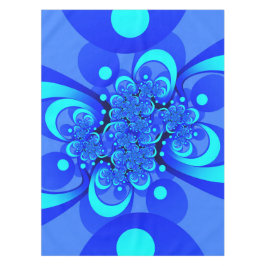 Toalha De Mesa Tons de Azul Arte Fractal Abstrata Moderna