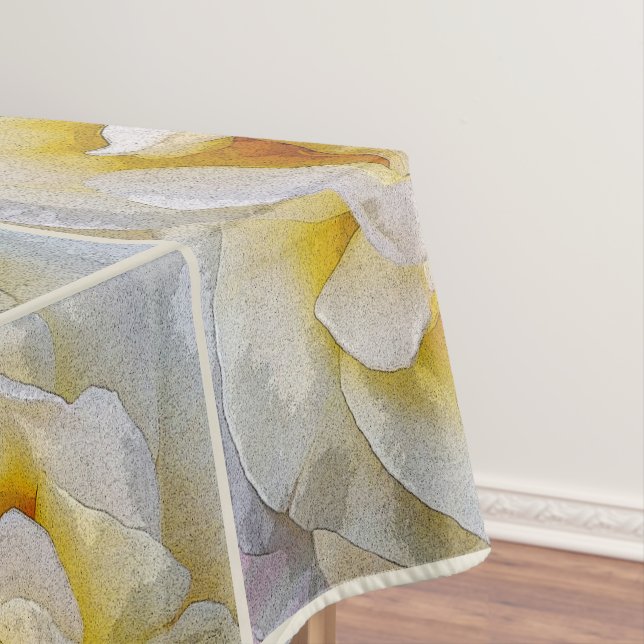 Toalha De Mesa tons de branco a amarelo (Posição Original)