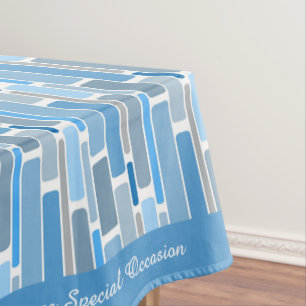 Toalha De Mesa Tons Retrô de Azul Padrão de Design Geométrico
