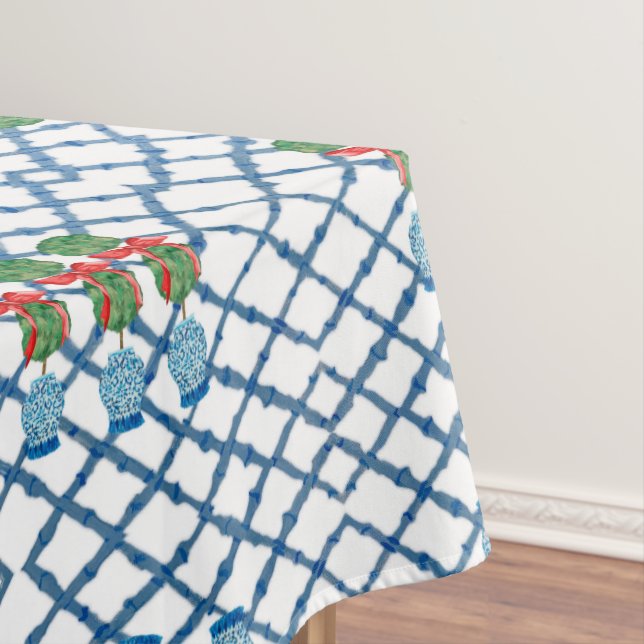 Toalha De Mesa Topiaries de Natal Chinoiserie (Posição Original)