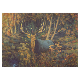 Toalha De Mesa Touro Elk na Floresta do outono
