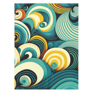 Toalha De Mesa Trabalho de arte de Ondas Hippie Coloridas abstrat