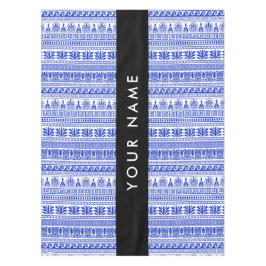 Toalha De Mesa Traço Grego, Chave Mista, Azul, Seu Nome