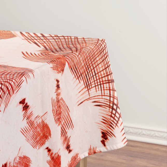 Toalha De Mesa Traços curvos em castanho-vermelho cruzado, efeito (Posição Original)