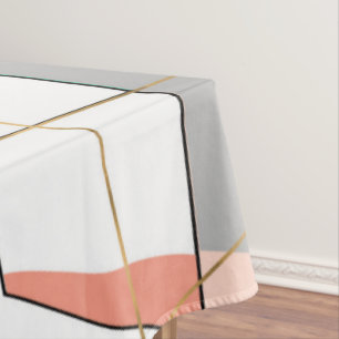 Toalha De Mesa Traços Geométricos Dourados com Abstrato Colora