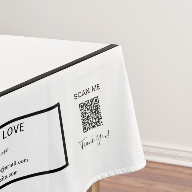 Toalha De Mesa Trade Show White Black 52 x 70 QR Code (Posição Original)
