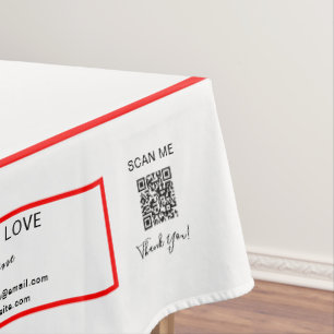 Toalha De Mesa Trade Show White Red 52 x 70 QR Code