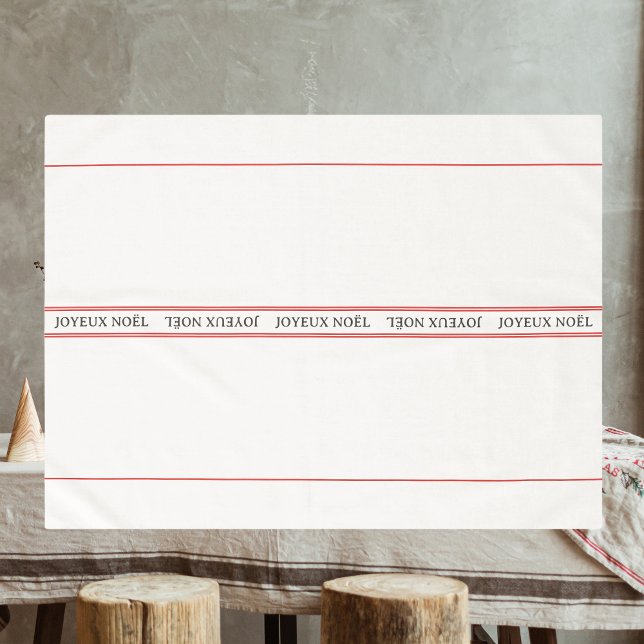 Toalha De Mesa Tradicional francês Joyeux Noël Stripe Natal (Criador carregado)