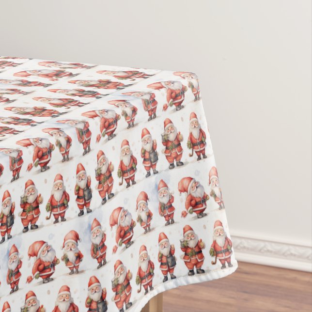 Toalha De Mesa Traje vermelho clássico, engraçado Papai Noel Nata (Posição Original)