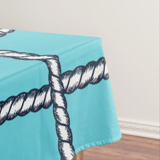 Toalha De Mesa Trama de Corda Náutica – Turquesa Costeira