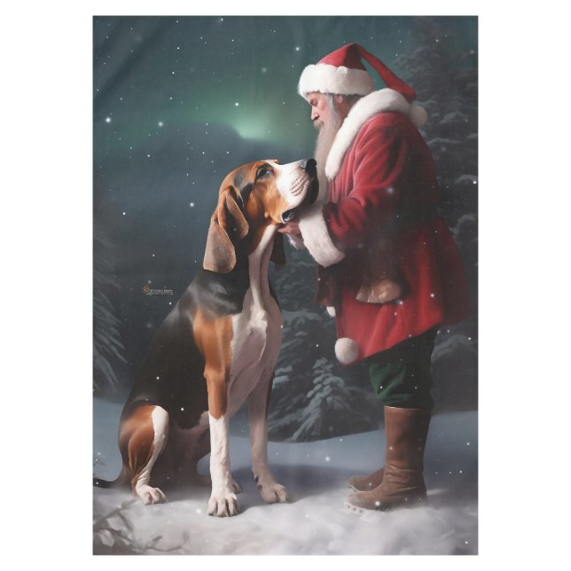 Toalha De Mesa Treing Walker Coonhound Santa Claus Natal (Frente)
