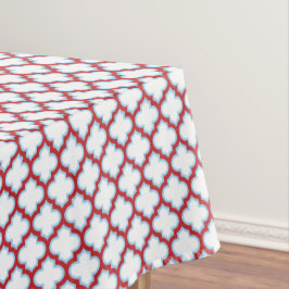 Toalha De Mesa Trellis branca e vermelha, lete, quatrefoil