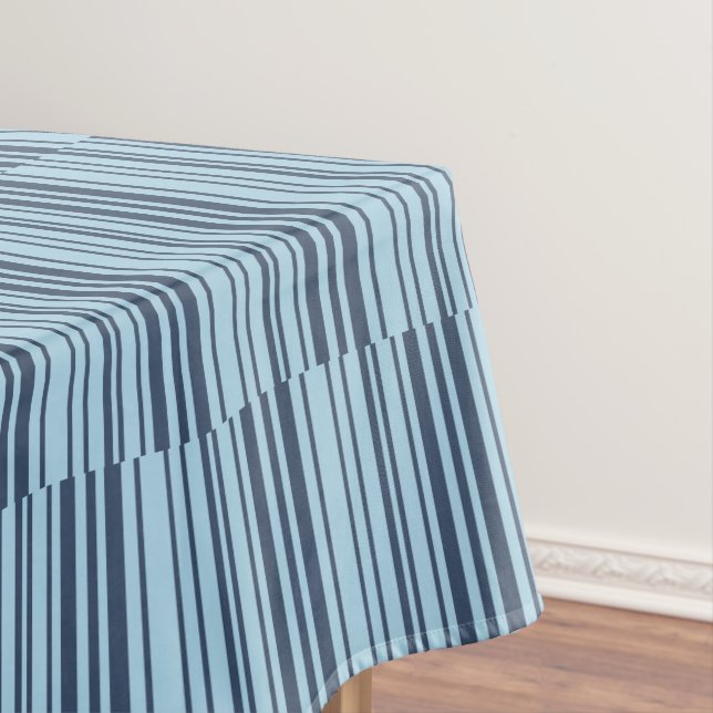 Toalha De Mesa Trendy Earthy Blue Stripes (Posição Original)