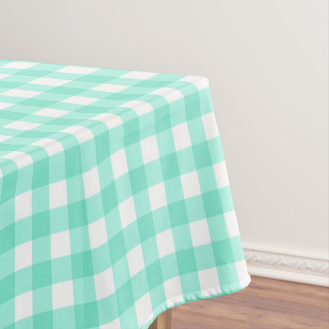 Toalha De Mesa Trendy Neo Mint Gingham Verifica Tablecloth Padrão (Posição Original)