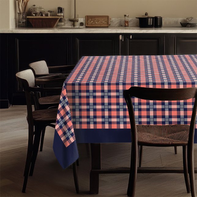 Toalha De Mesa Trendy Tablecloth no Coral Marinho Clássico com Fl (Trendy Tablecloth in Coral Navy Classic with Flair)
