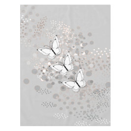 Toalha De Mesa Três Borboletas Brancas