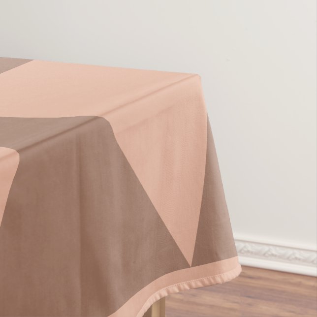 Toalha De Mesa Triângulos Grandes Geométricos Mocha Mousse Rosa D (Posição Original)