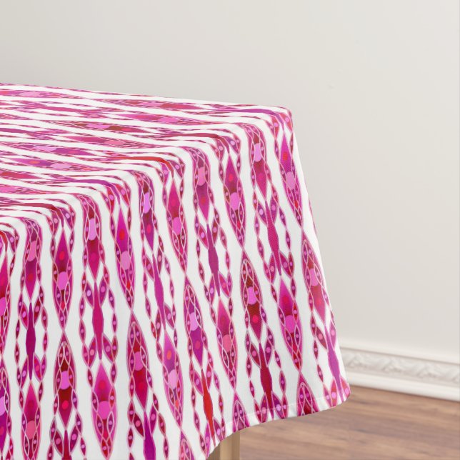 Toalha De Mesa Tribal Batik - Burqundy e Fuchsia Rosa (Posição Original)